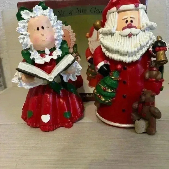 Vintage 1998 Kirkland 10” Table Top Mr & Mrs Santa Claus In Original Box - Picture 7 of 9